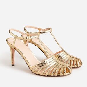 J. Crew collection Rylie gold heels